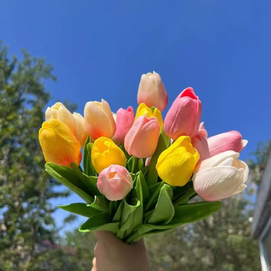 Tulip Artificial Bouquet Flower Wedding Outdoor Home Garden Bouquet Party Decorative Plant Valentine'S Day,Thanksgiving,Christma